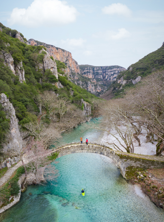 panoramic view of a bridge above a river